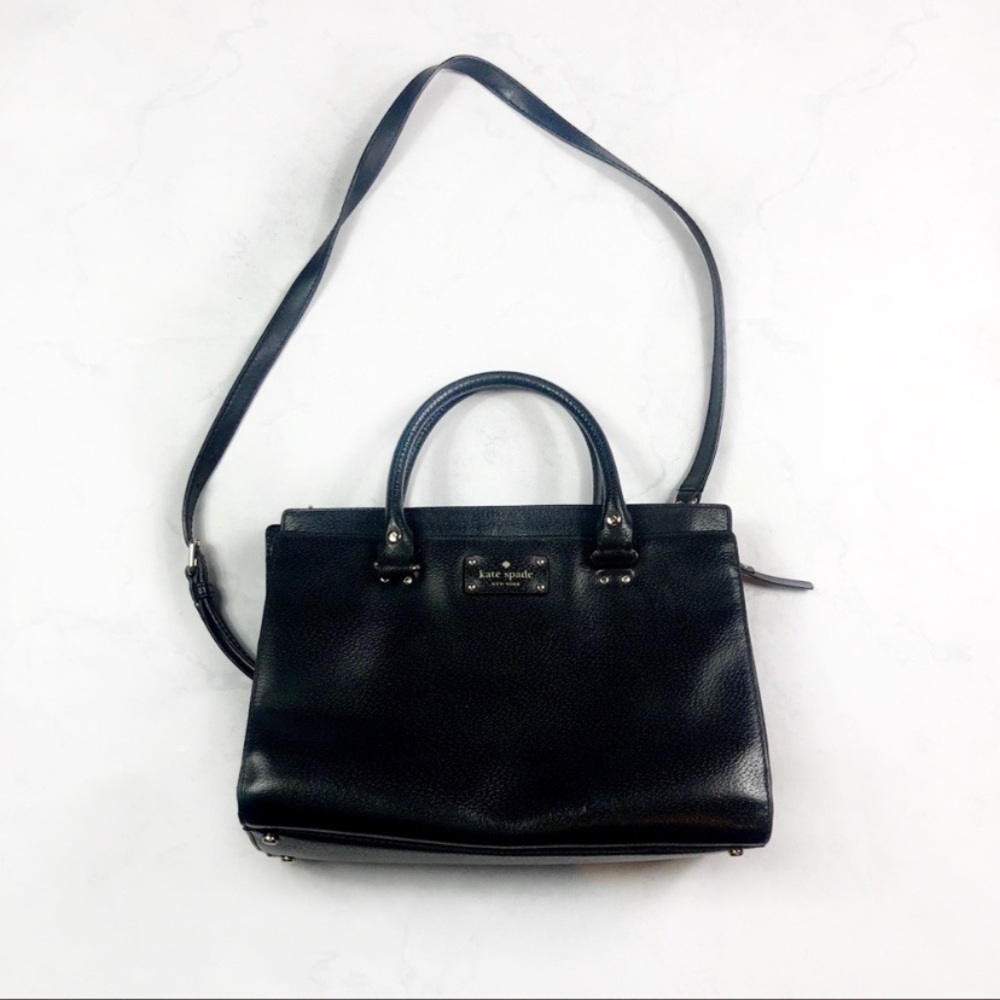 [Kate Spade] Classic Black Leather Crossbody Bag